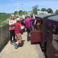 Crowds pile off the train, The Bure Valley Railway, Aylsham, Norfolk - 26th May 2013