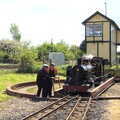 The engine spins on a turntable, The Bure Valley Railway, Aylsham, Norfolk - 26th May 2013
