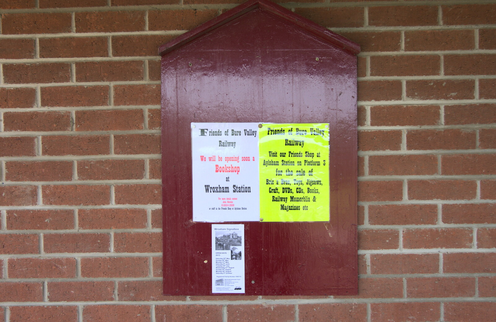A noticeboard from The Bure Valley Railway, Aylsham, Norfolk - 26th May 2013