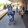 Isobel, Harry and Fred at the station, The Bure Valley Railway, Aylsham, Norfolk - 26th May 2013