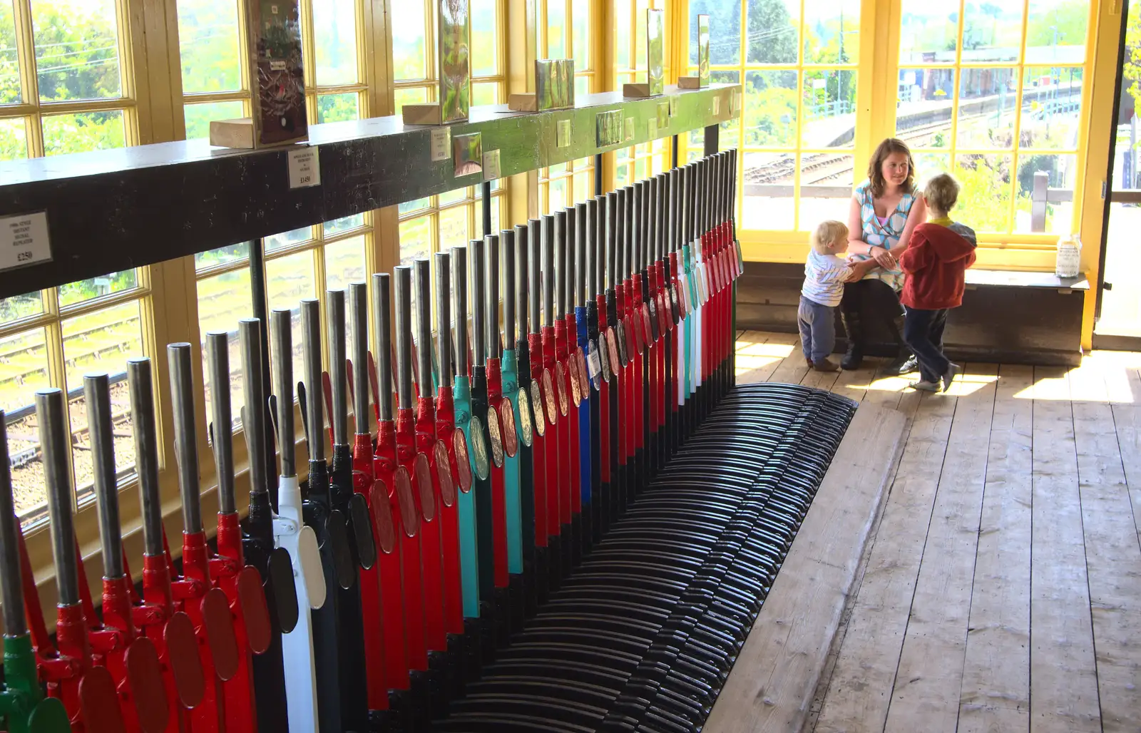 Isobel chats to the boys, from The Bure Valley Railway, Aylsham, Norfolk - 26th May 2013