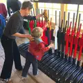 A volunteer lets Fred have a go, The Bure Valley Railway, Aylsham, Norfolk - 26th May 2013