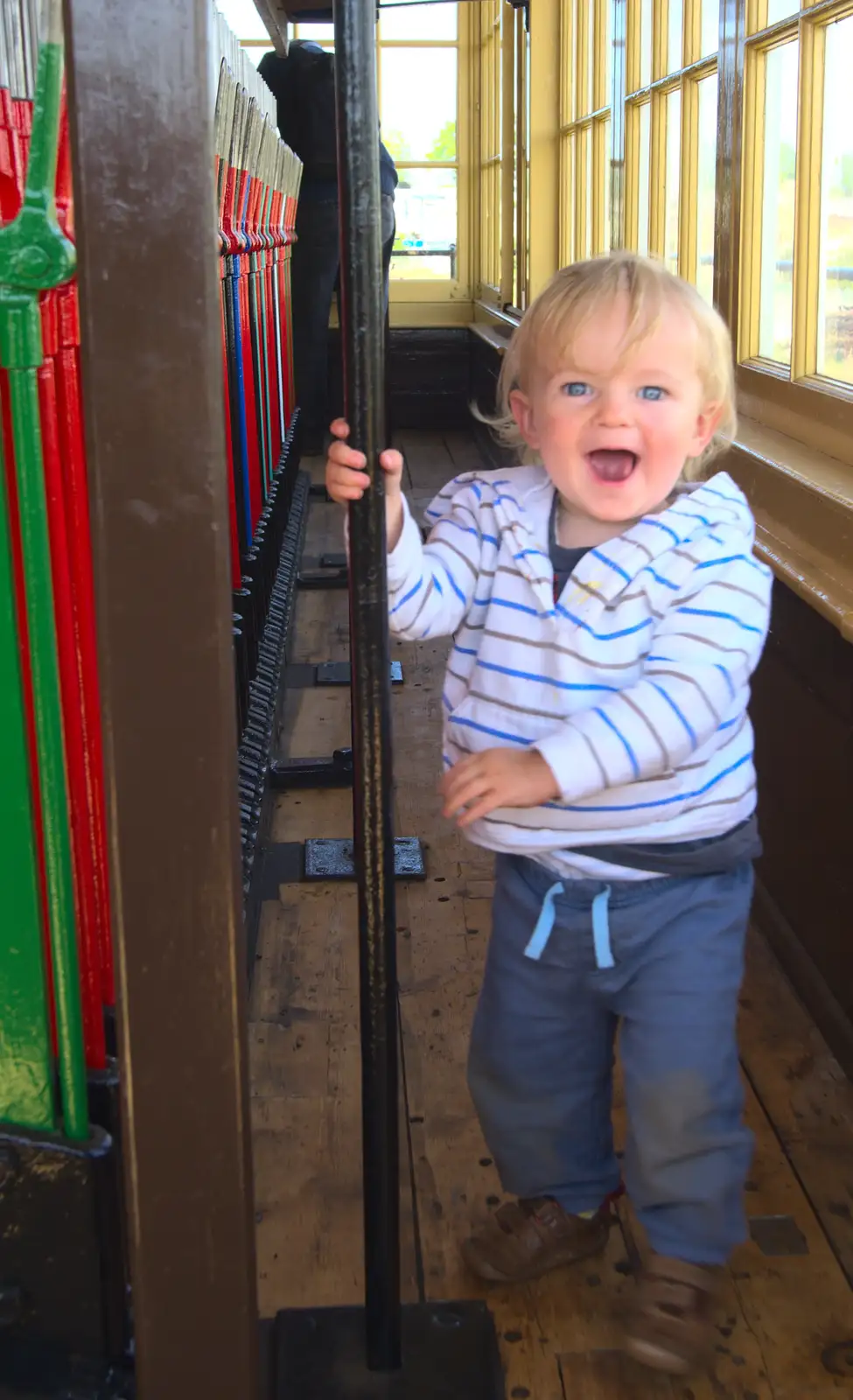 Harry thinks it's hysterical running around, from The Bure Valley Railway, Aylsham, Norfolk - 26th May 2013