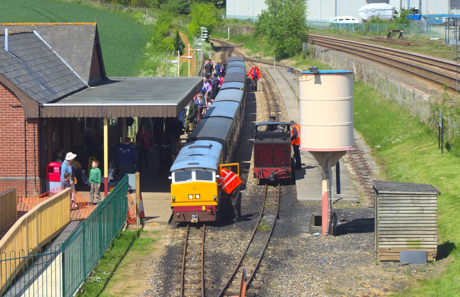 The diesel engine comes in, from The Bure Valley Railway, Aylsham, Norfolk - 26th May 2013