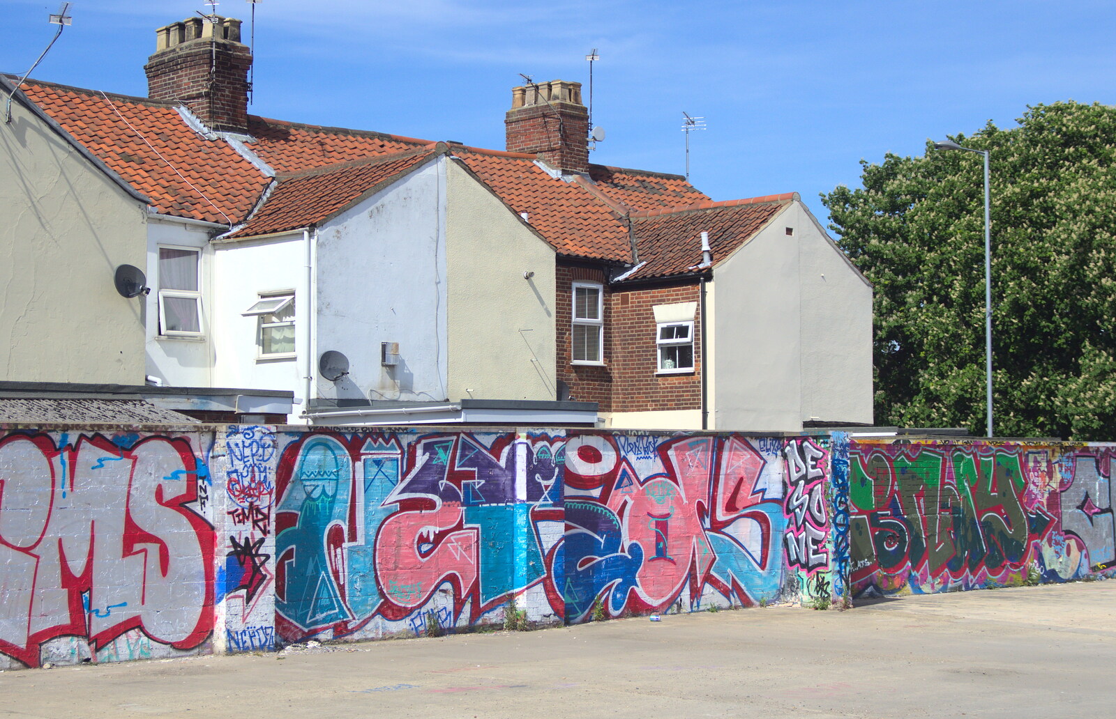 Pink graffiti from The Dereliction of HMSO, Botolph Street, Norwich - 26th May 2013