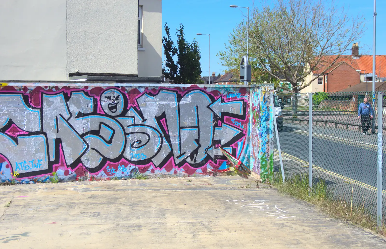 Silver graffiti, possibly Gassmo, from The Dereliction of HMSO, Botolph Street, Norwich - 26th May 2013