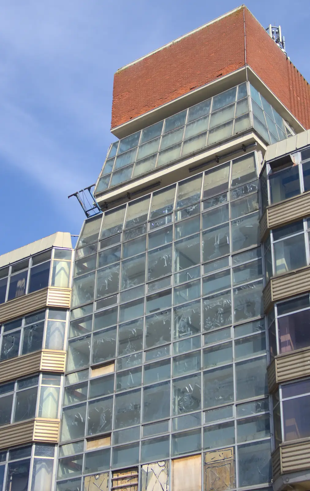 The central column of the HMSO building, from The Dereliction of HMSO, Botolph Street, Norwich - 26th May 2013