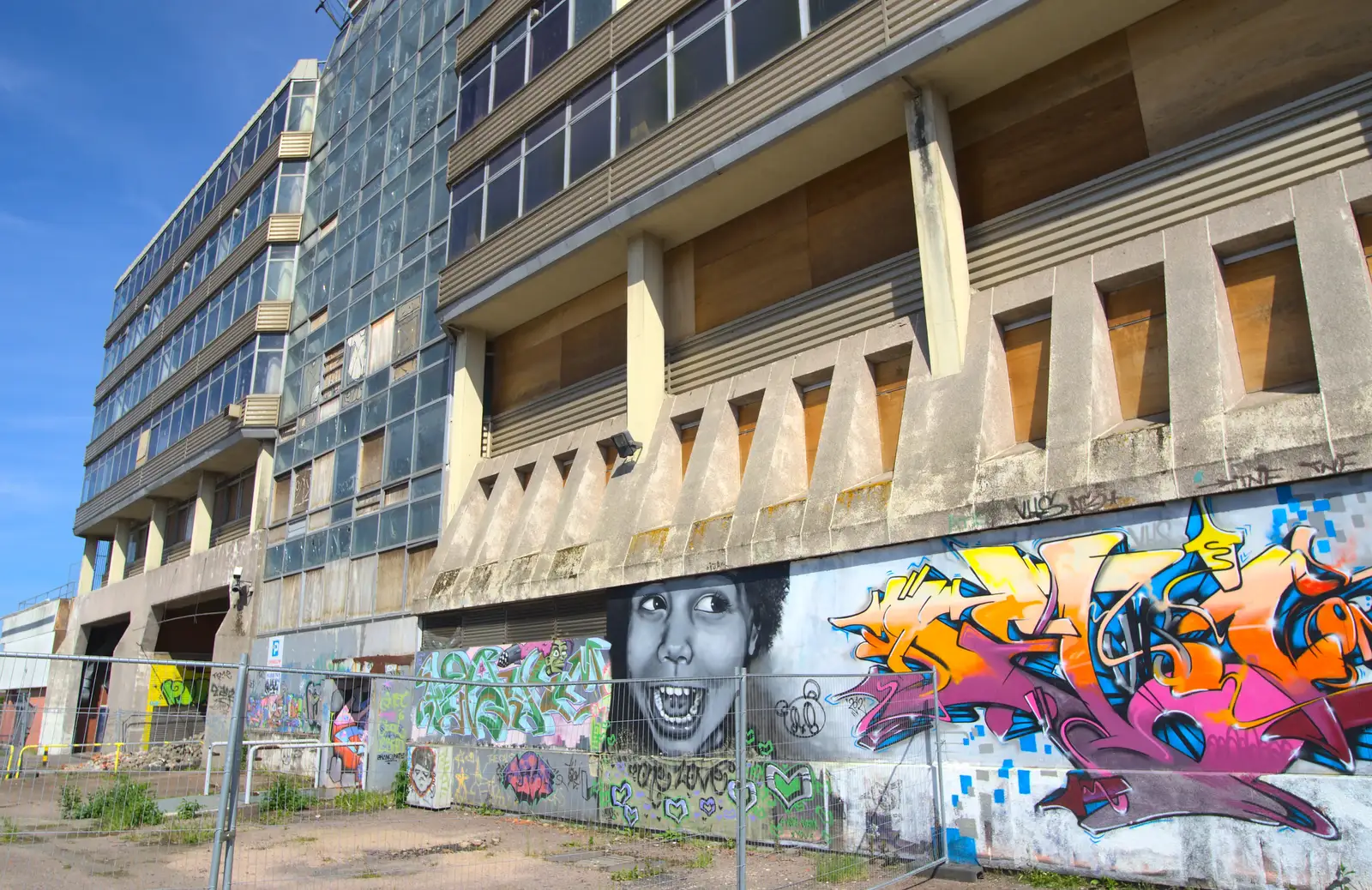 Impressive wall art around the HMSO building, from The Dereliction of HMSO, Botolph Street, Norwich - 26th May 2013