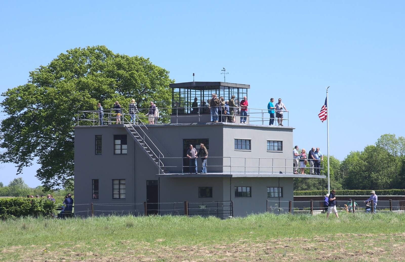The Thorpe Abbots control tower, restored in 1977 from A "Sally B" B-17 Flypast, Thorpe Abbots, Norfolk - 27th May 2013