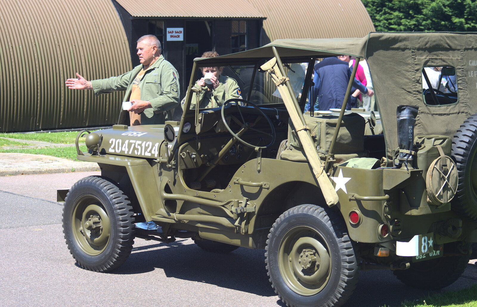 A Willy's Jeep from A "Sally B" B-17 Flypast, Thorpe Abbots, Norfolk - 27th May 2013