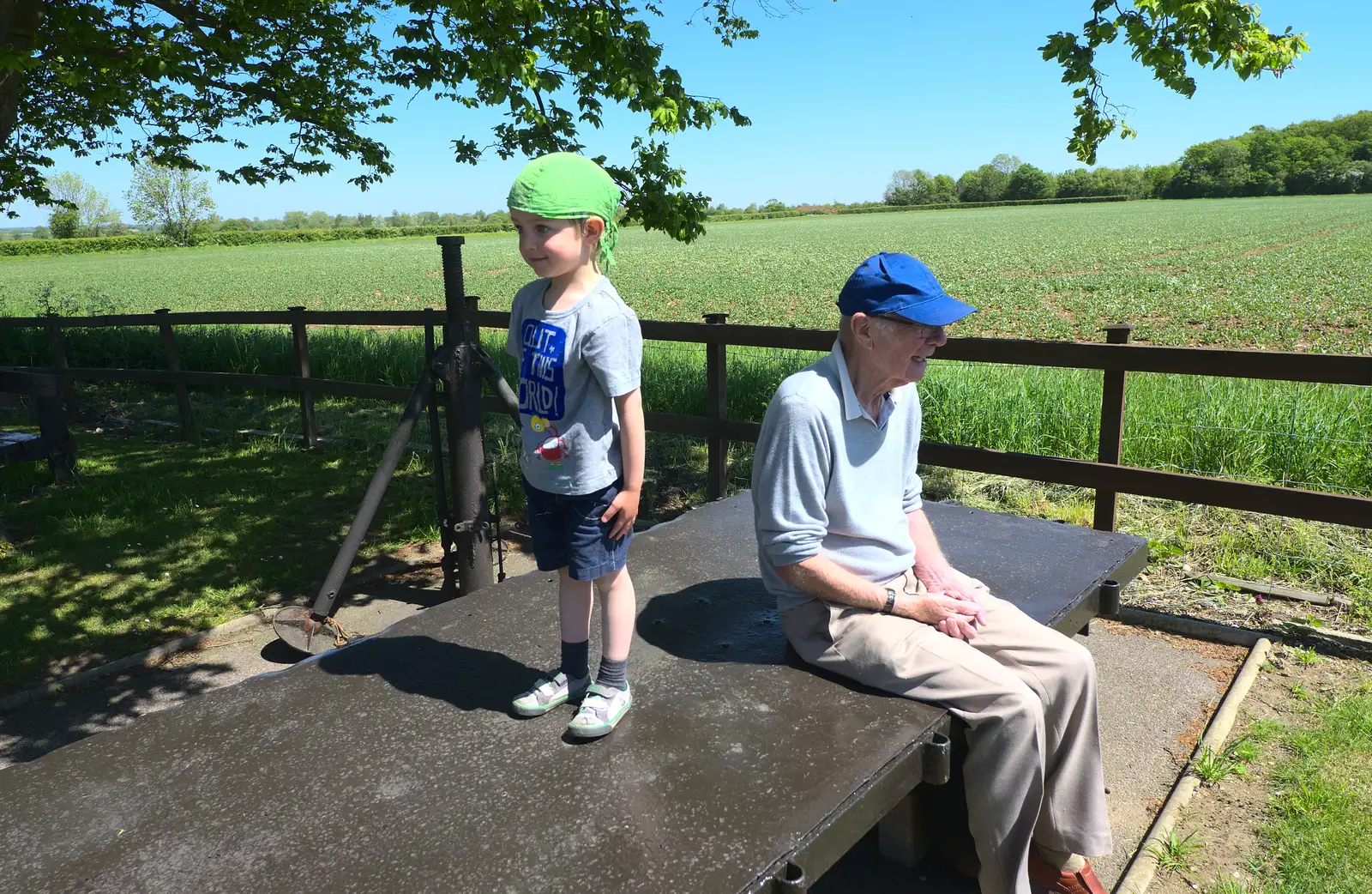 Fred and Grandad, from A "Sally B" B-17 Flypast, Thorpe Abbots, Norfolk - 27th May 2013