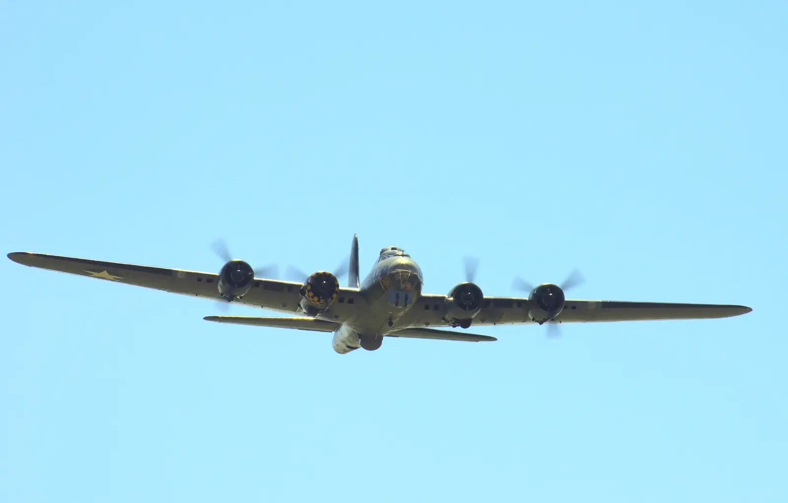 Sally B does a low flypast, from A "Sally B" B-17 Flypast, Thorpe Abbots, Norfolk - 27th May 2013