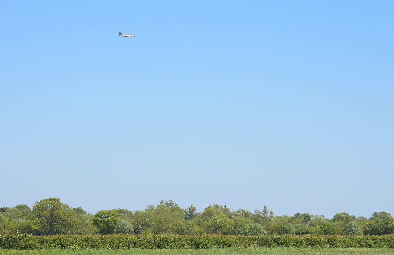 Sally B heads off, from A "Sally B" B-17 Flypast, Thorpe Abbots, Norfolk - 27th May 2013