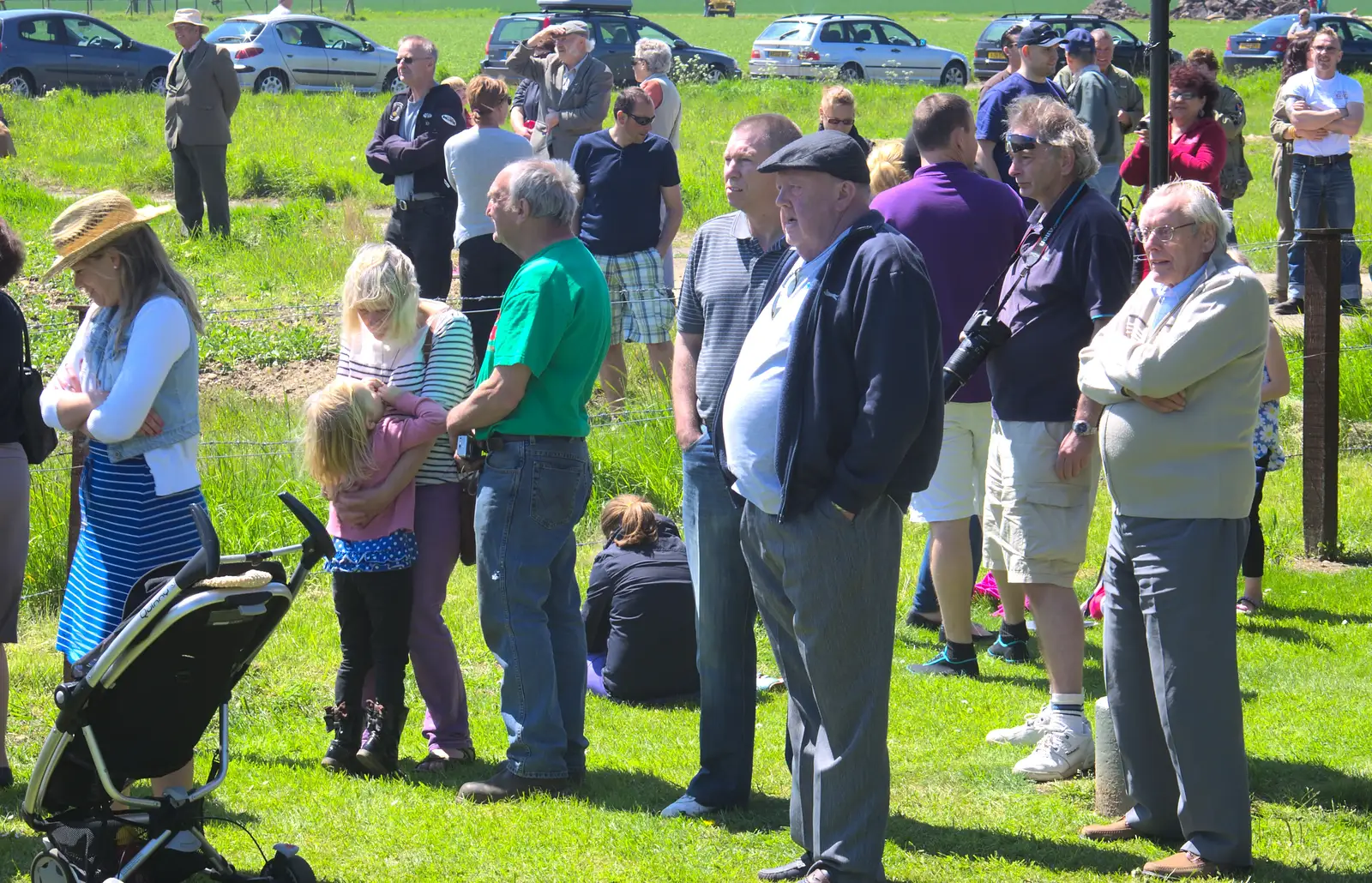 The crowds mill around, from A "Sally B" B-17 Flypast, Thorpe Abbots, Norfolk - 27th May 2013