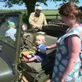 Fred and Harry on a Jeep - owned by another Fred, A "Sally B" B-17 Flypast, Thorpe Abbots, Norfolk - 27th May 2013