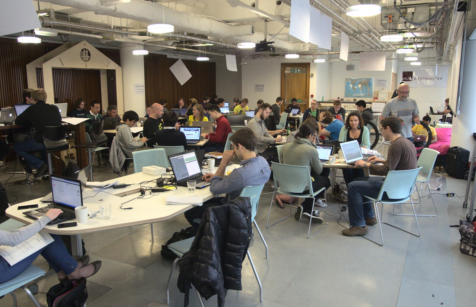 Nosher arrives fro Liverpool Street at 11am from A SwiftKey Hack Day, Westminster, London - 31st May 2013