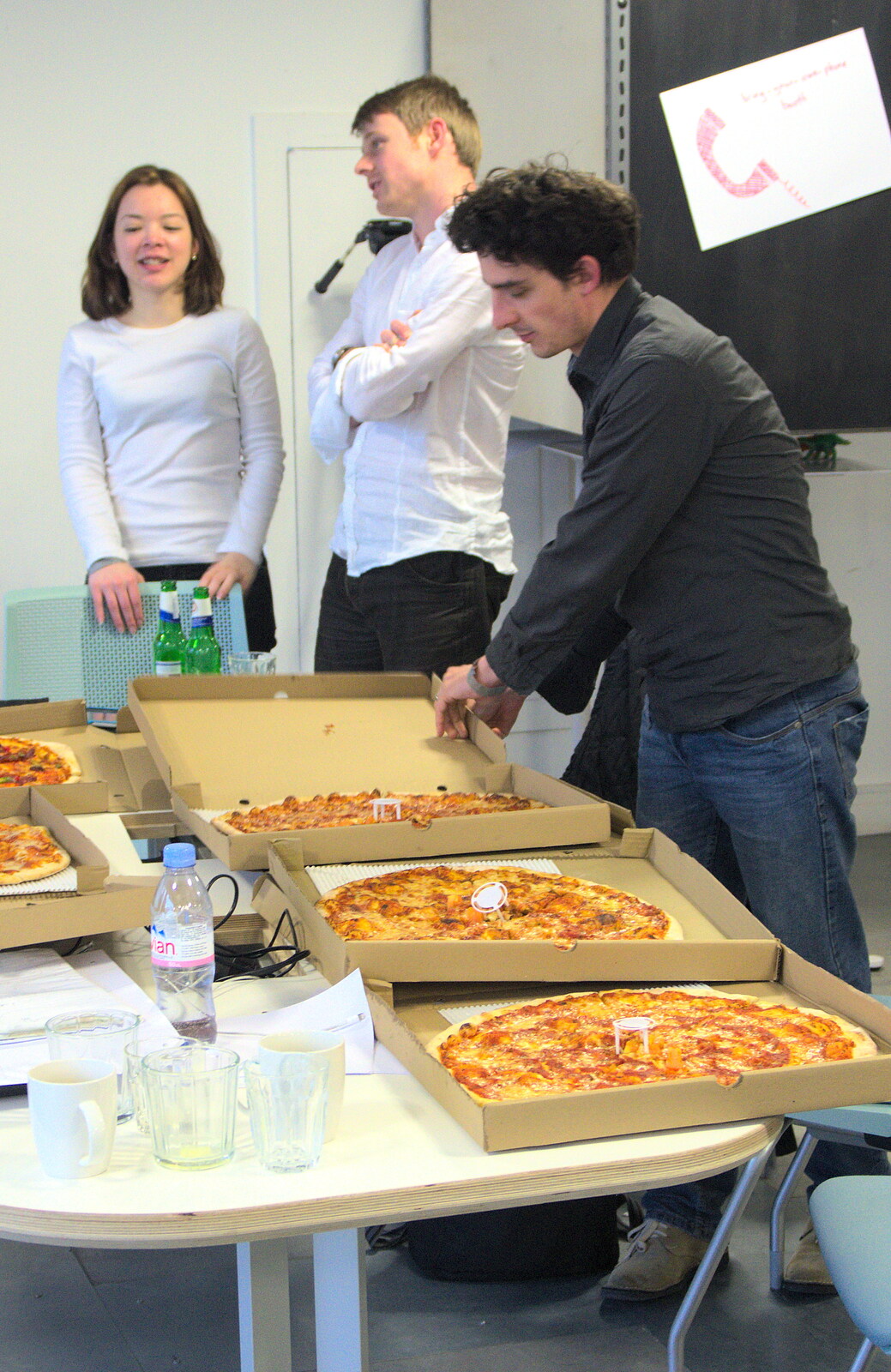Pizzas are ready for the evening feed from A SwiftKey Hack Day, Westminster, London - 31st May 2013