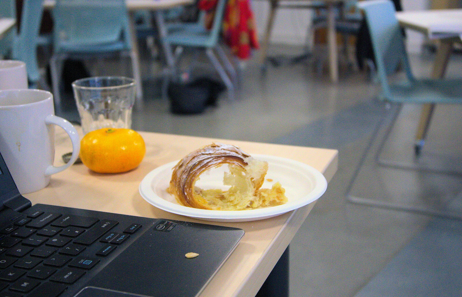 Doug eats a hole through his breakfast pastry from A SwiftKey Hack Day, Westminster, London - 31st May 2013