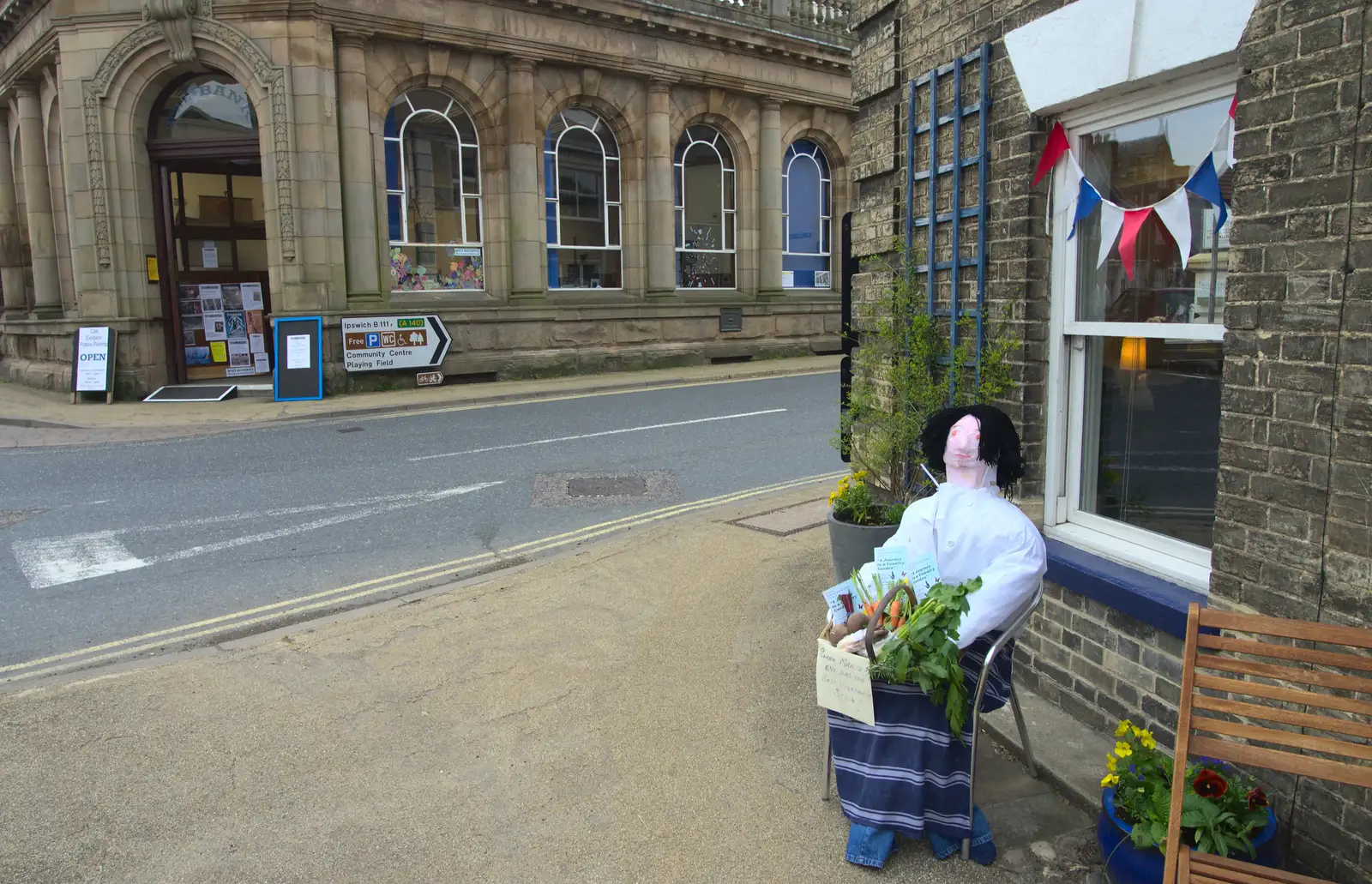 A scarecrow outside Lindsey House, from Eye Open Gardens, Suffolk - 1st June 2013