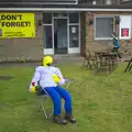 A Homer Simpson scarecrow at the fire station, Eye Open Gardens, Suffolk - 1st June 2013