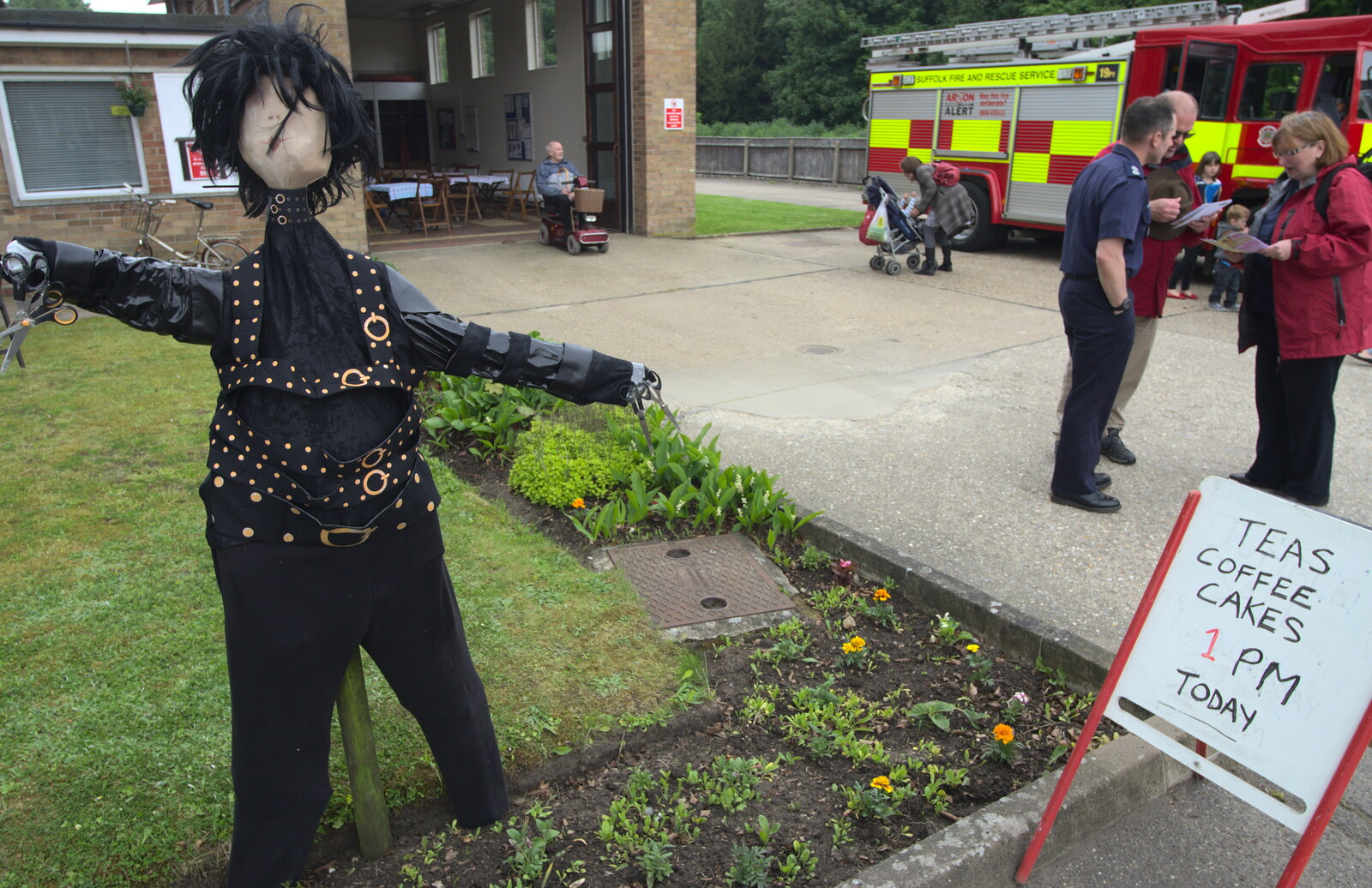 The Eye Gardens Open Day, Eye, Suffolk - 1st June 2013: The Fire Service has an 'Edward Scissorhands' scarecrow