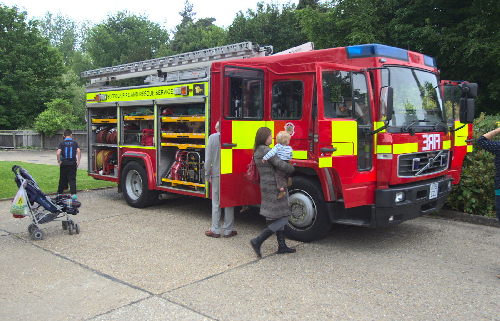 The Eye Gardens Open Day, Eye, Suffolk - 1st June 2013: Isobel takes Harry for a look at a fire engine