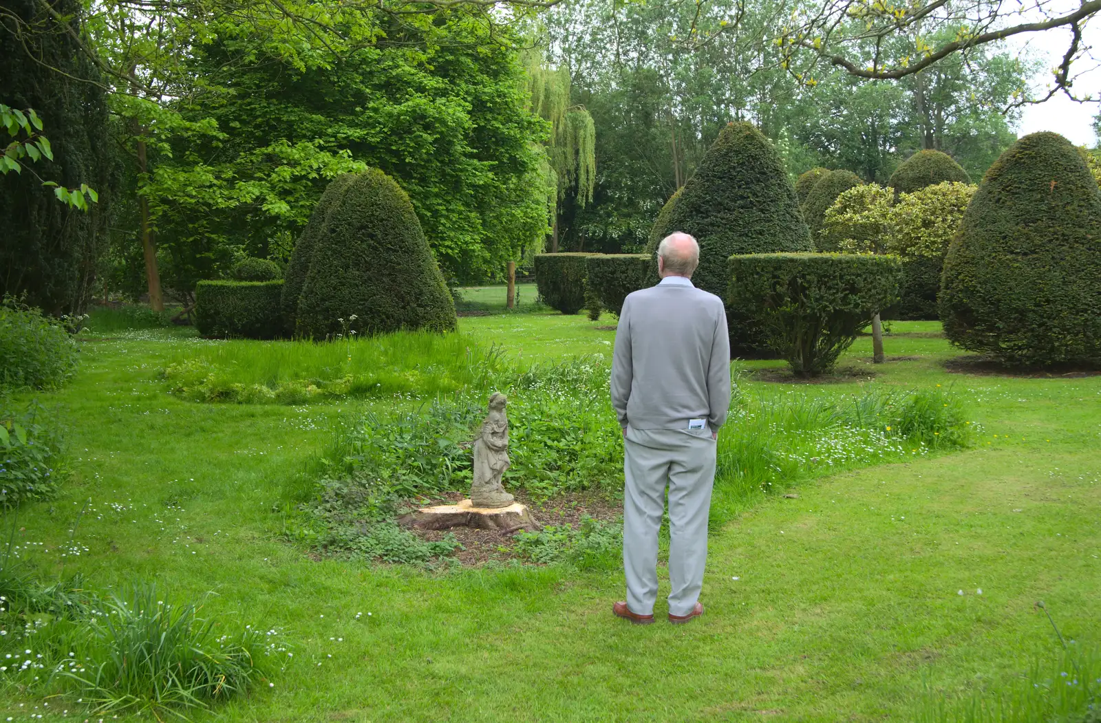 Grandad roams around the gardens of Chandos House, from Eye Open Gardens, Suffolk - 1st June 2013