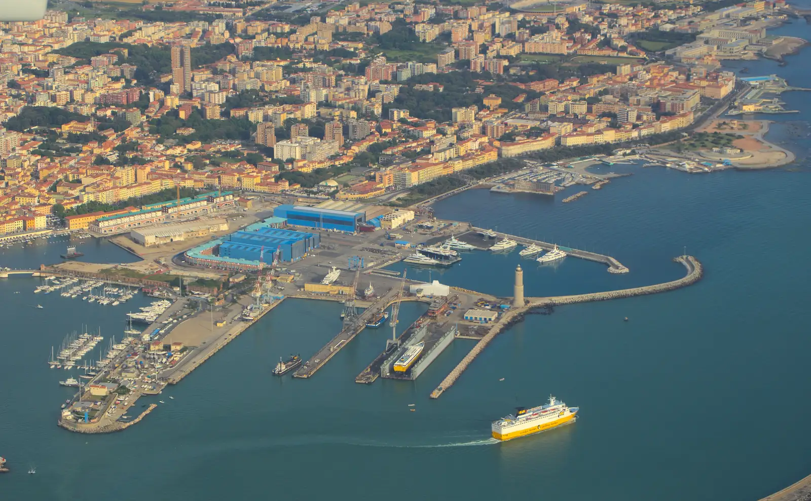 The docks of Pisa from the air, from Marconi, Arezzo and the Sagra del Maccherone Festival, Battifolle, Tuscany - 9th June 2013