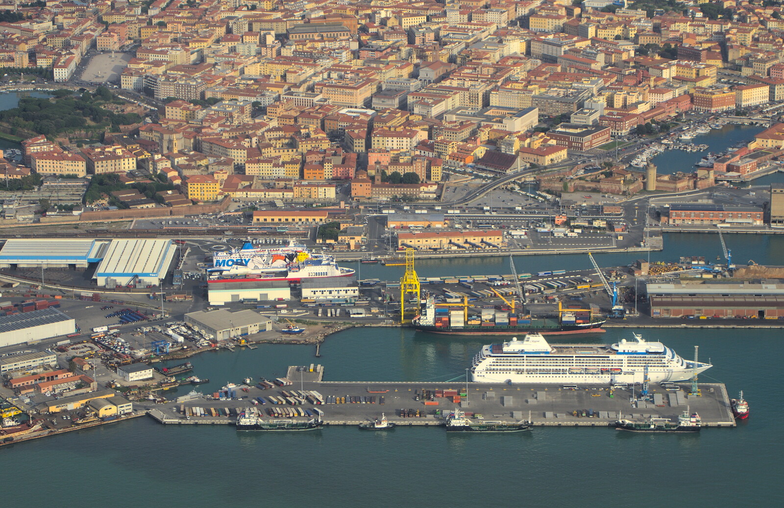 Marconi, Arezzo and the Sagra del Maccherone Festival, Battifolle, Tuscany - 9th June 2013: Big ships in Pisa harbour