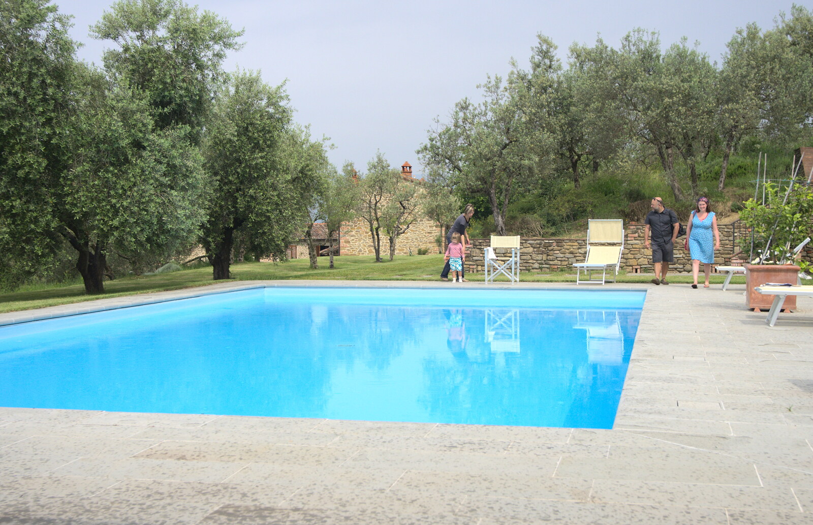 Marconi, Arezzo and the Sagra del Maccherone Festival, Battifolle, Tuscany - 9th June 2013: The swimming pool