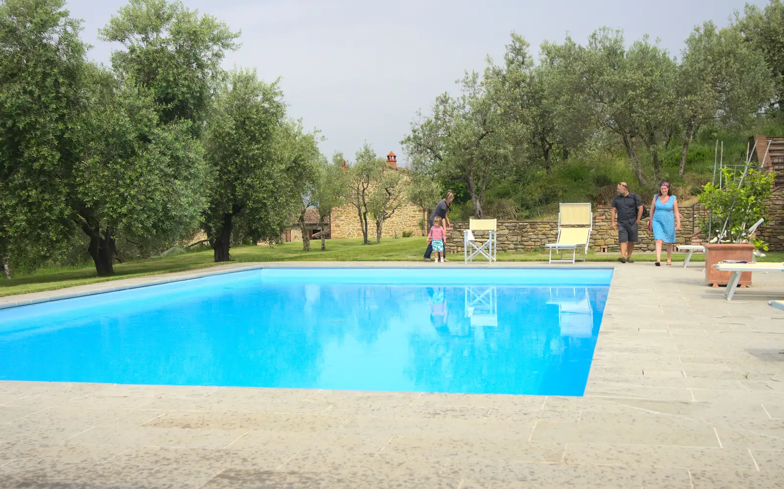 The swimming pool, from Marconi, Arezzo and the Sagra del Maccherone Festival, Battifolle, Tuscany - 9th June 2013