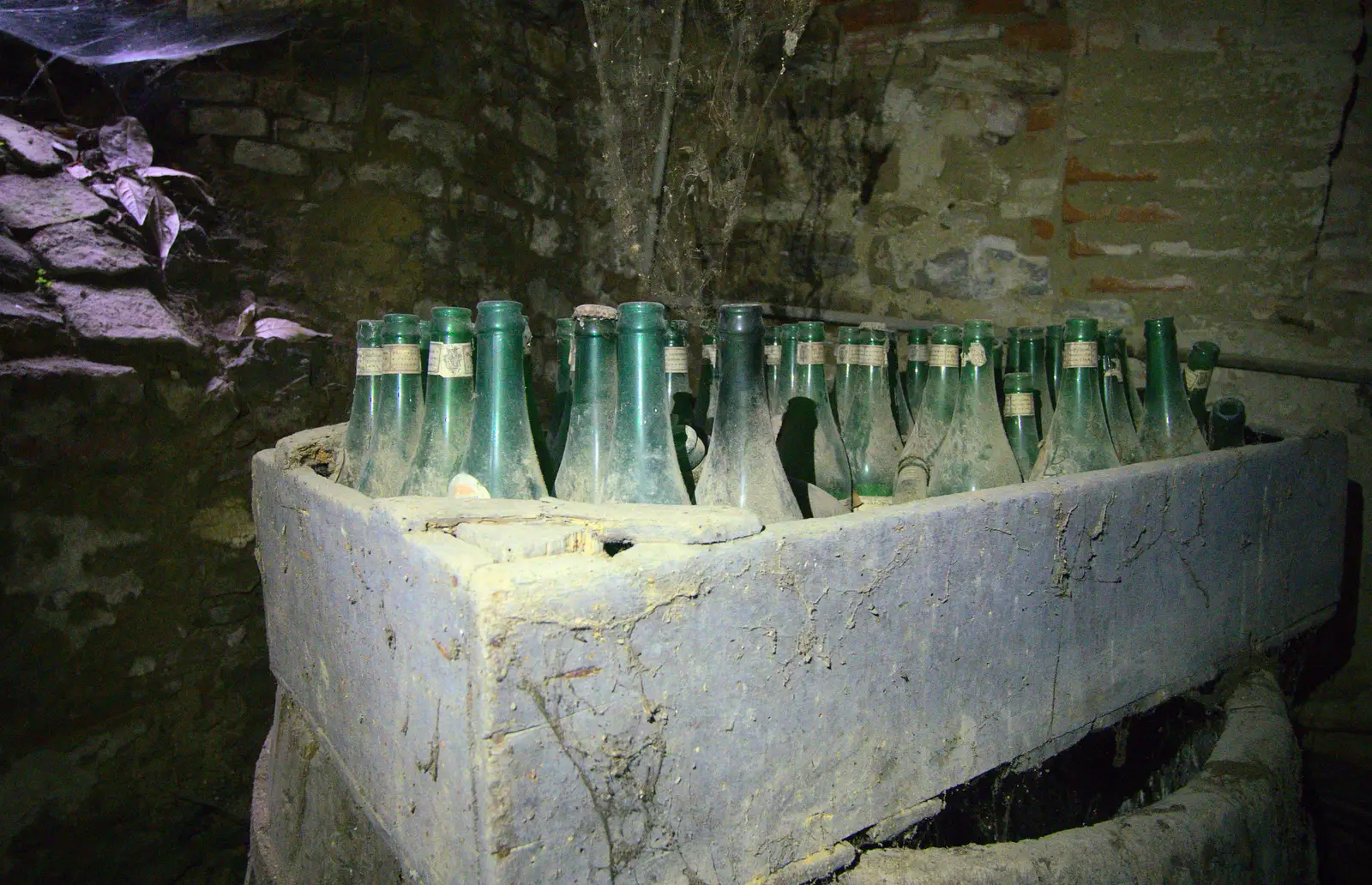 A load of old wine bottles lurk in the cellar, from Marconi, Arezzo and the Sagra del Maccherone Festival, Battifolle, Tuscany - 9th June 2013