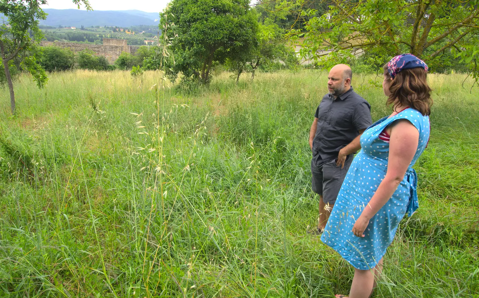 Stefano shows us a field out the back, from Marconi, Arezzo and the Sagra del Maccherone Festival, Battifolle, Tuscany - 9th June 2013