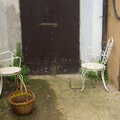 2013 A pair of distressed garden chairs