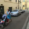 Isobel pushes Harry up the street, Marconi, Arezzo and the Sagra del Maccherone Festival, Battifolle, Tuscany - 9th June 2013