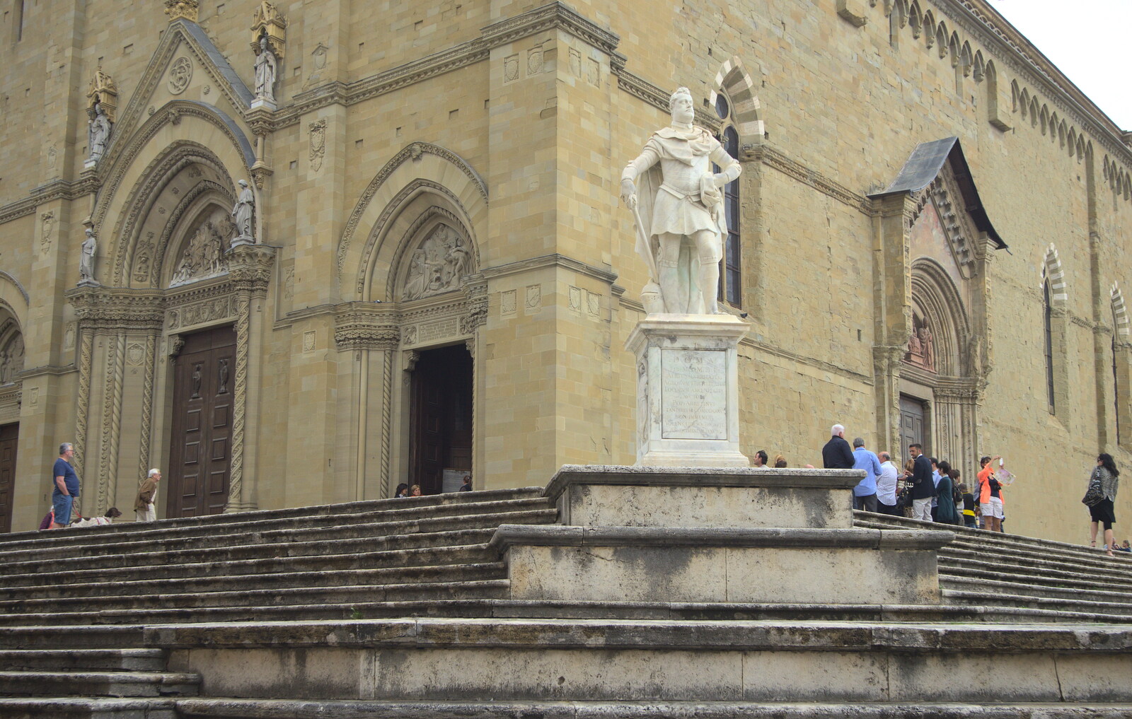 Marconi, Arezzo and the Sagra del Maccherone Festival, Battifolle, Tuscany - 9th June 2013: Some dude statue looks out