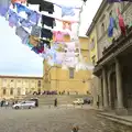 Fred looks up at the 'washing line' installation, Marconi, Arezzo and the Sagra del Maccherone Festival, Battifolle, Tuscany - 9th June 2013