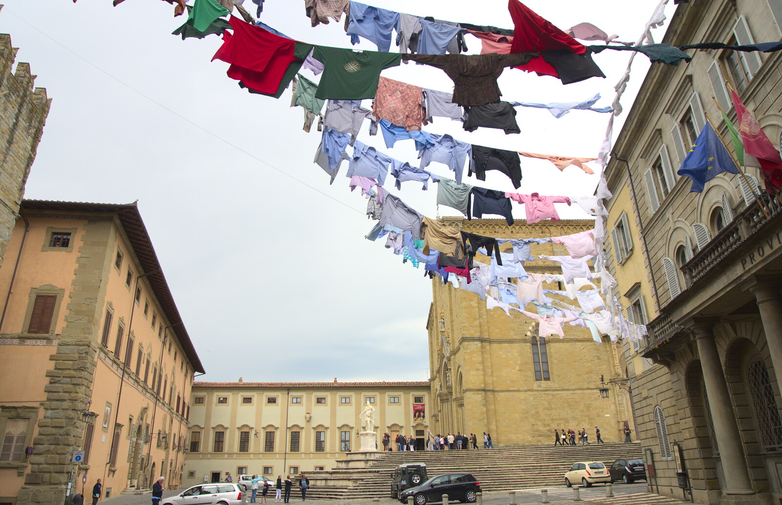 Marconi, Arezzo and the Sagra del Maccherone Festival, Battifolle, Tuscany - 9th June 2013: Clothes over Arezzo