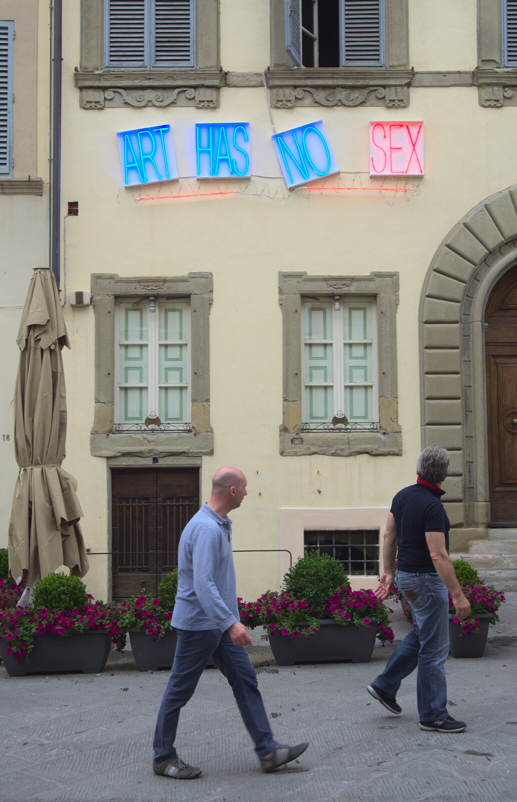 Marconi, Arezzo and the Sagra del Maccherone Festival, Battifolle, Tuscany - 9th June 2013: More installation: 'Art has no sex'