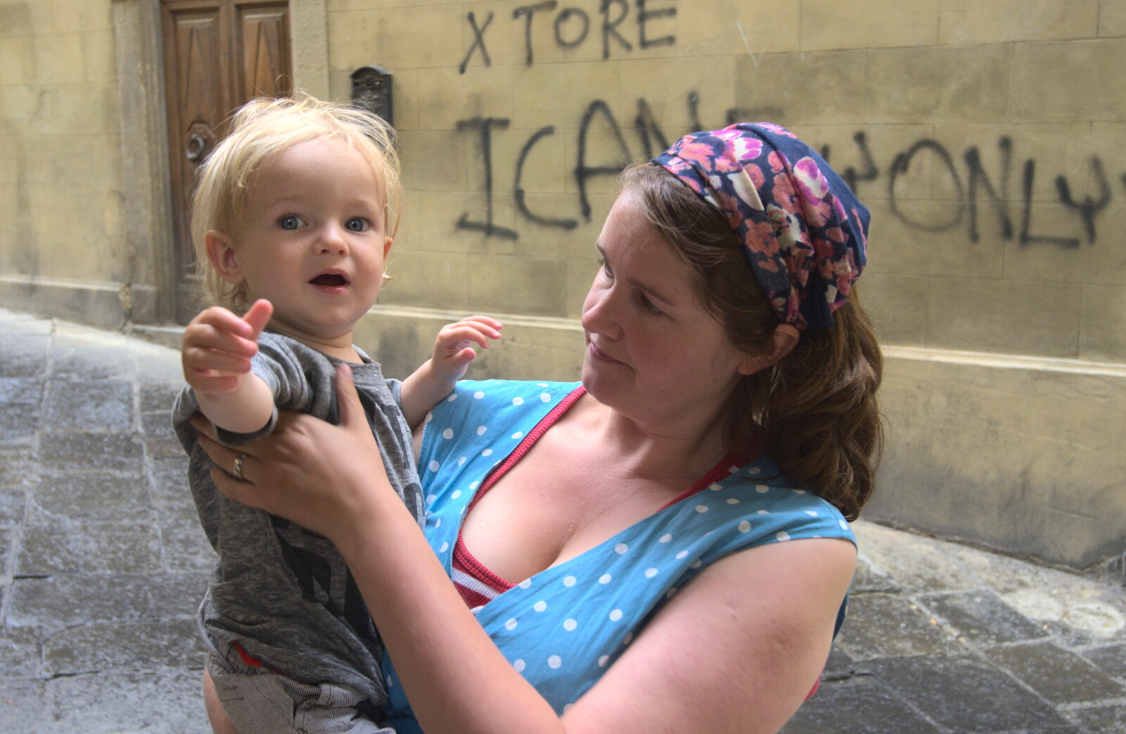 Marconi, Arezzo and the Sagra del Maccherone Festival, Battifolle, Tuscany - 9th June 2013: Harry - Baby Gabey - and Isobel