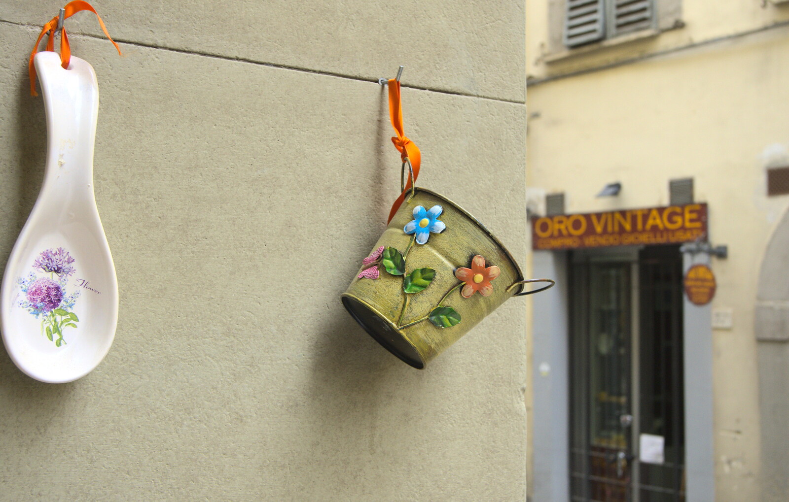Marconi, Arezzo and the Sagra del Maccherone Festival, Battifolle, Tuscany - 9th June 2013: Hanging ornaments