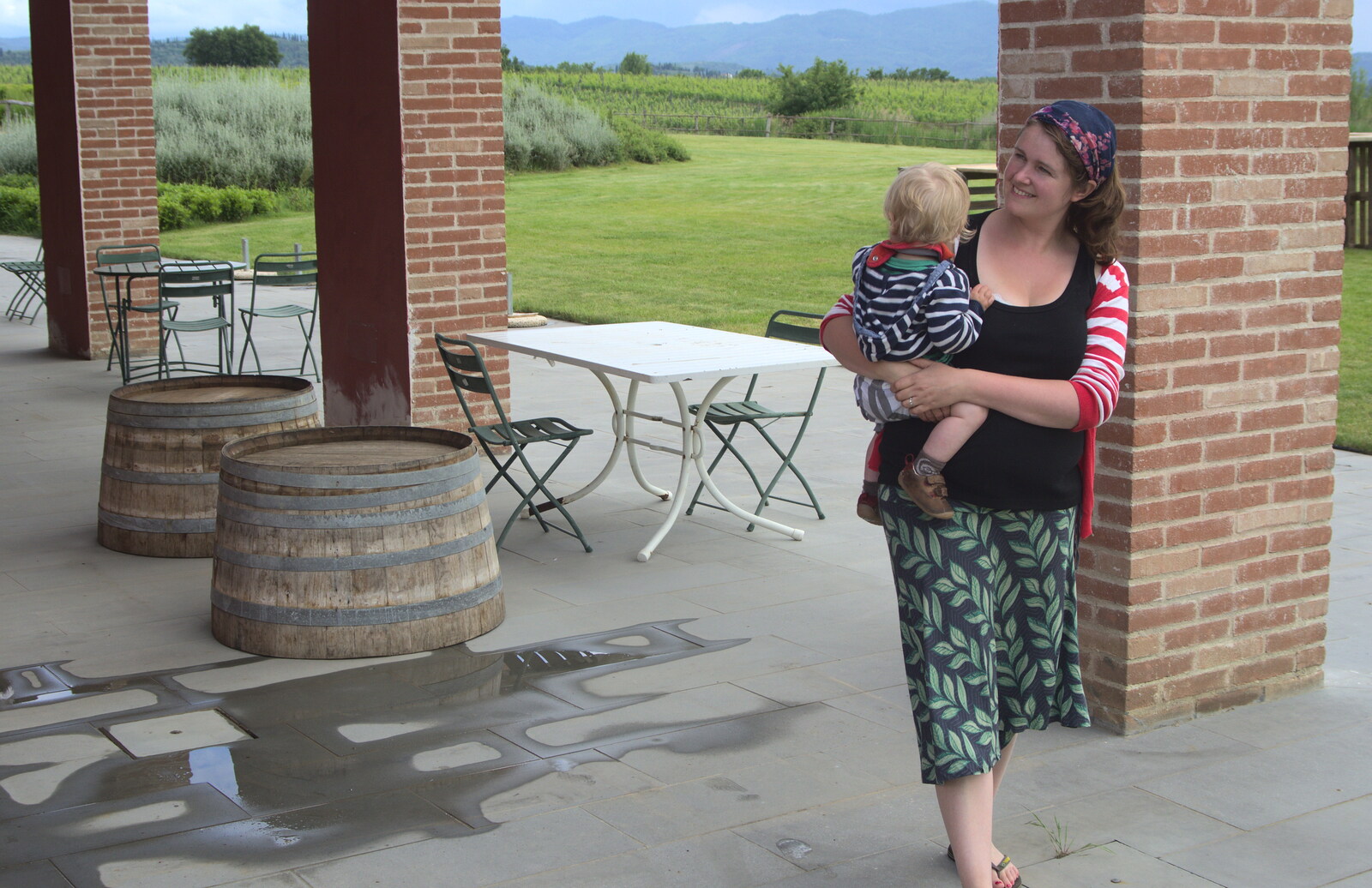 A Tuscan Winery and a Trip to Siena, Tuscany, Italy - 10th June 2013: Isobel carries Harry around