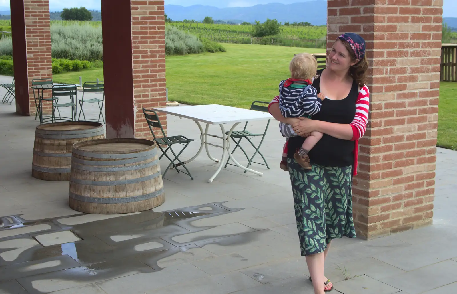 Isobel carries Harry around, from A Tuscan Winery and a Trip to Siena, Tuscany, Italy - 10th June 2013