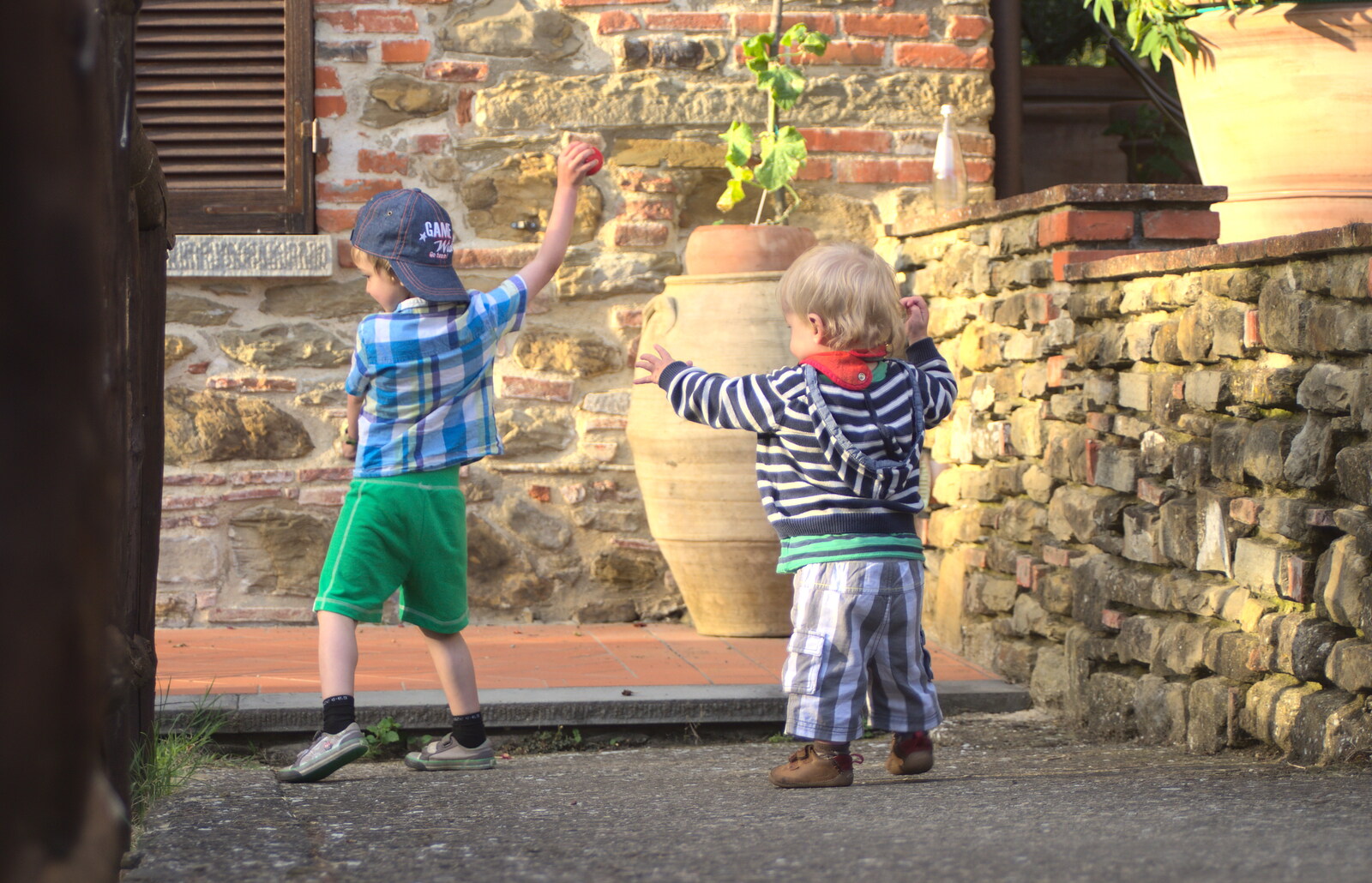 A Tuscan Winery and a Trip to Siena, Tuscany, Italy - 10th June 2013: Fred and Harry mess about