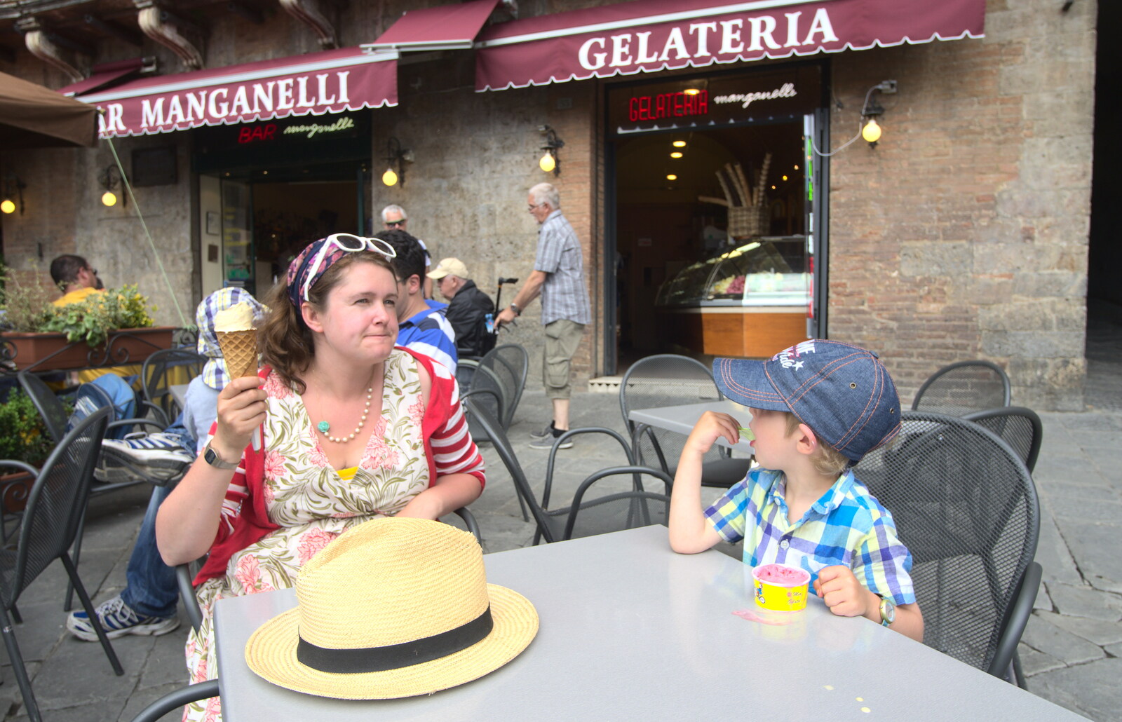 A Tuscan Winery and a Trip to Siena, Tuscany, Italy - 10th June 2013: Isobel and Fred eat more gelato