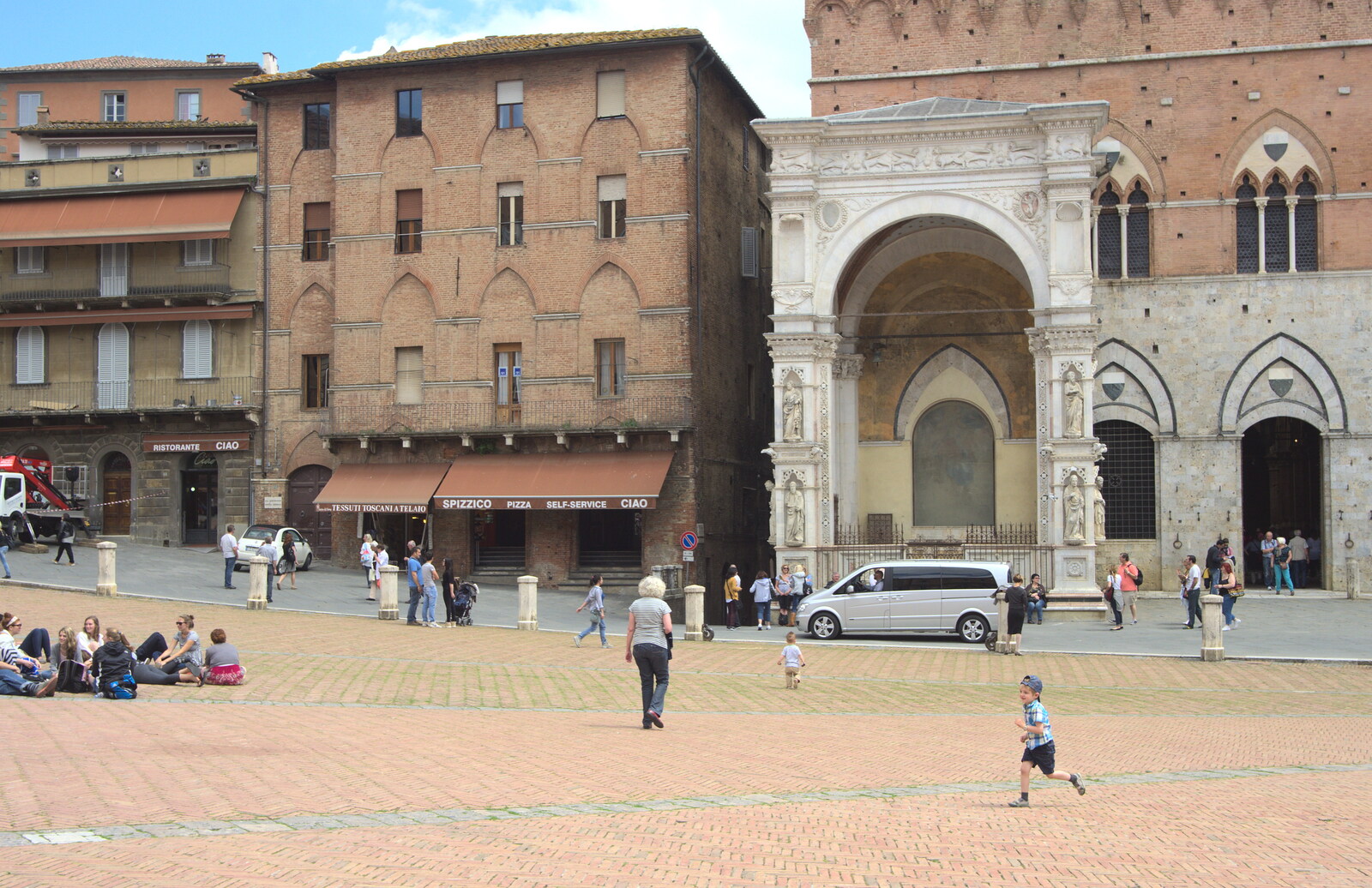A Tuscan Winery and a Trip to Siena, Tuscany, Italy - 10th June 2013: Fred runs around the piazza