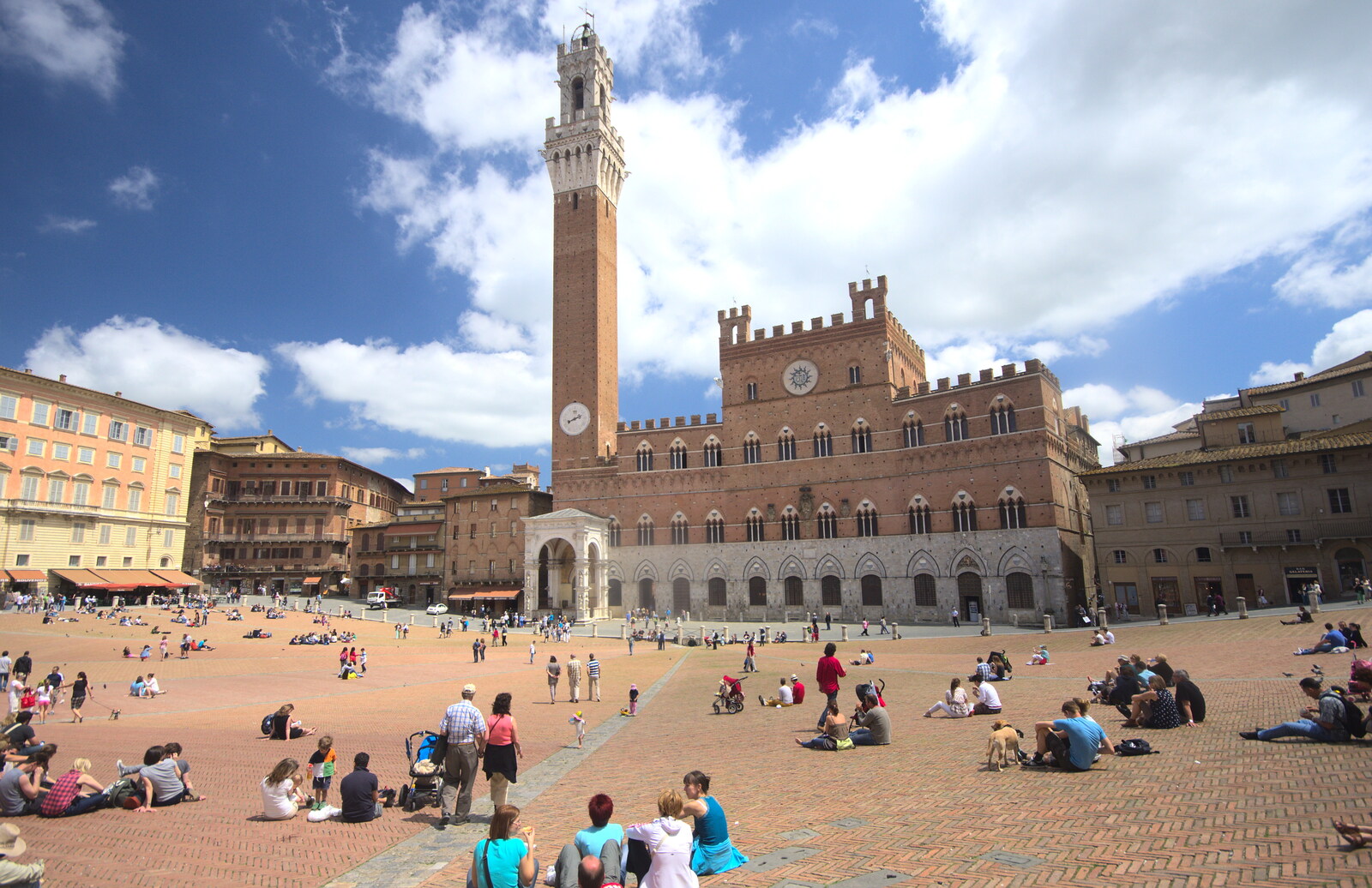 A Tuscan Winery and a Trip to Siena, Tuscany, Italy - 10th June 2013: A dramatic fish-eye view of the Piazza del Campo
