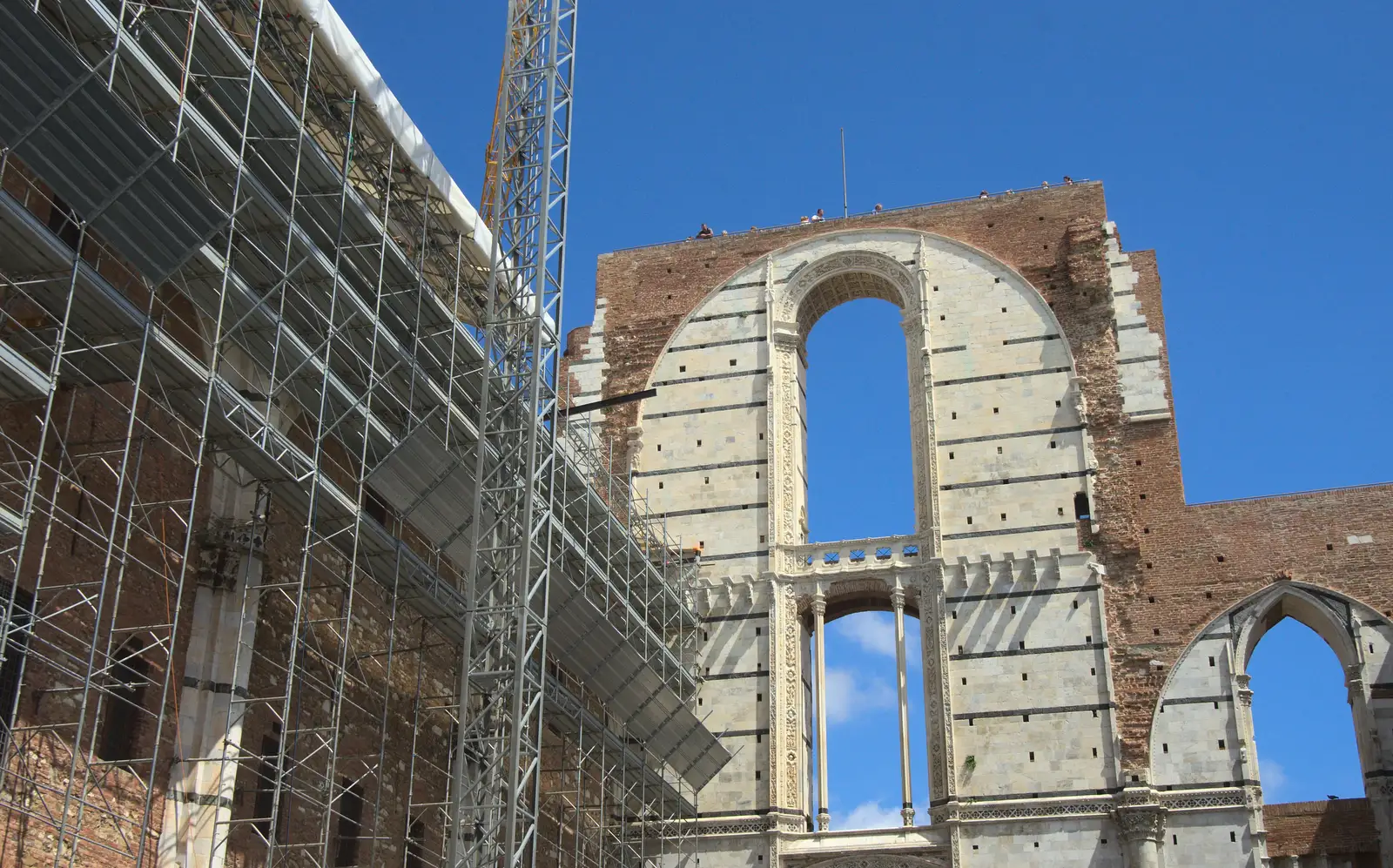 Some old building is reconstructed, from A Tuscan Winery and a Trip to Siena, Tuscany, Italy - 10th June 2013