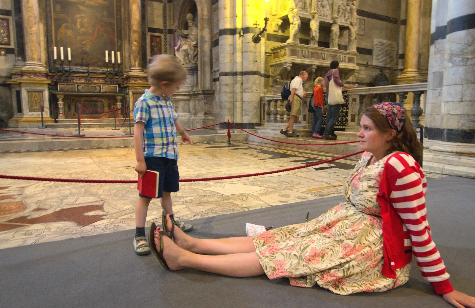 Isobel on the floor, from A Tuscan Winery and a Trip to Siena, Tuscany, Italy - 10th June 2013