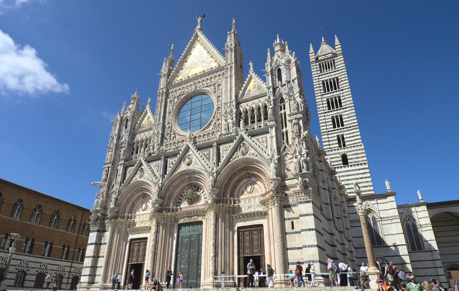 A Tuscan Winery and a Trip to Siena, Tuscany, Italy - 10th June 2013: Some gold on the Duomo reflects the sun
